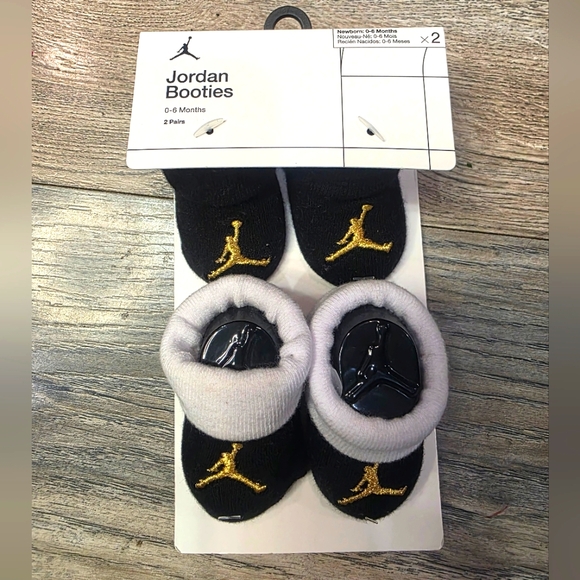 Jordan Other - Jordan Baby Booties Black and Gold 0-6 Months NWT